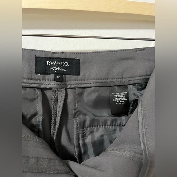 RW&Co Hepburn Grey Trousers Straight Slim Leg Pants - Picture 5 of 10